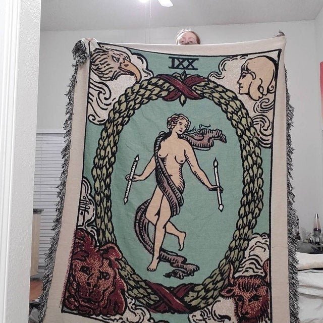 The World Tarot Card Woven Blanket – Rider Waite Smith Tapestry