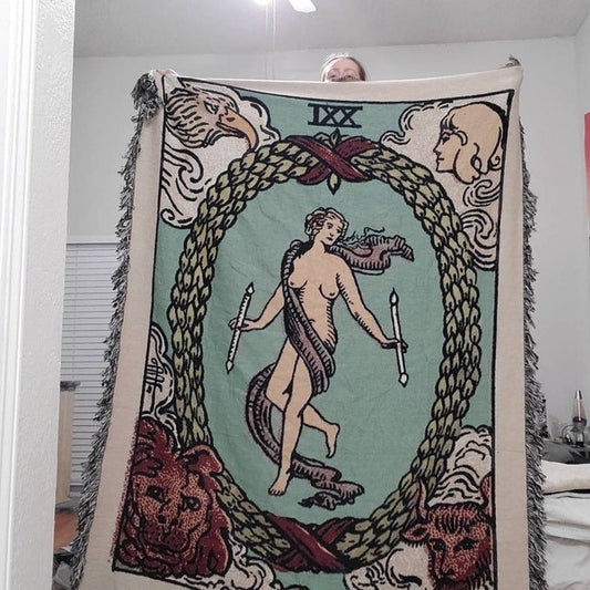 The World Tarot Card Woven Blanket – Rider Waite Smith Tapestry