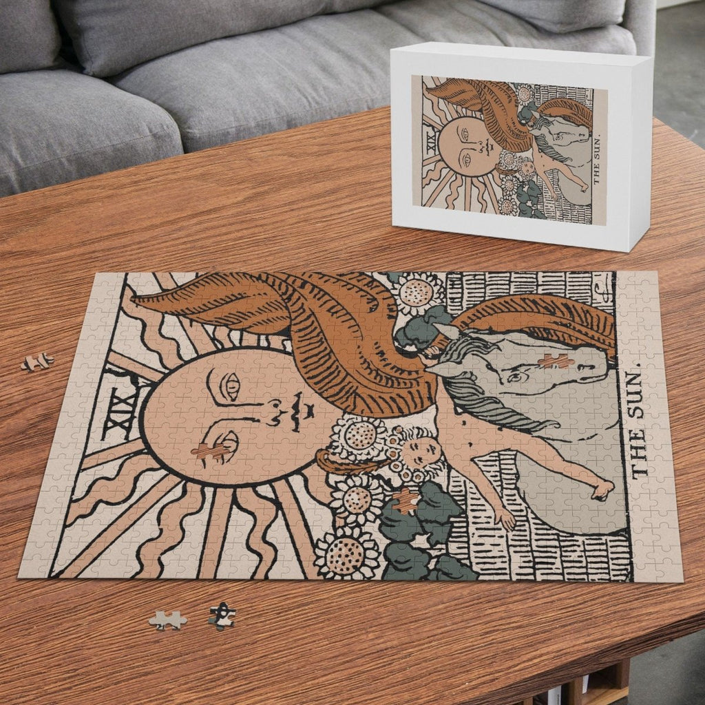 Tarot Puzzle - The Sun Tarot Puzzle - Neutral Puzzel - Picture Puzzle Jigsaw (500 Pcs)