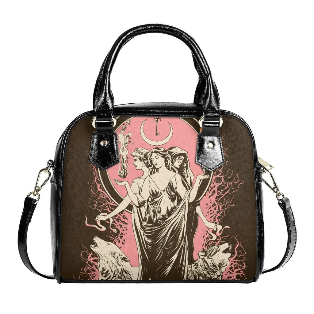 Hecate Bag - Pink and Beige Handbag - Gothic Shoulder Handbag - Halloween