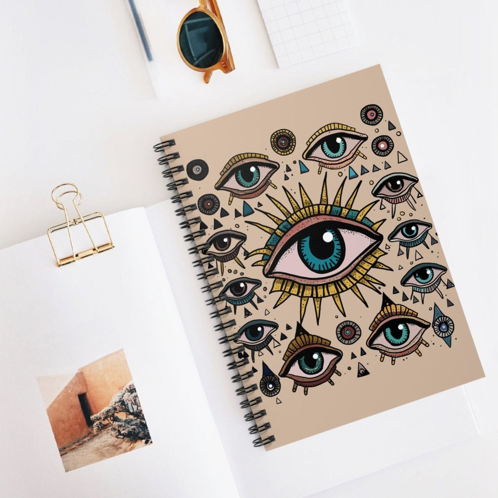 All Seeing Eye Spiral Notebook - Ruled Line - Diary - Evil Eye Journal