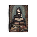 Goth Girl Journal - Lined Paper - Gift for Teen - Cute Aesthetic - Cats - Spiral Notebook - Ruled Line