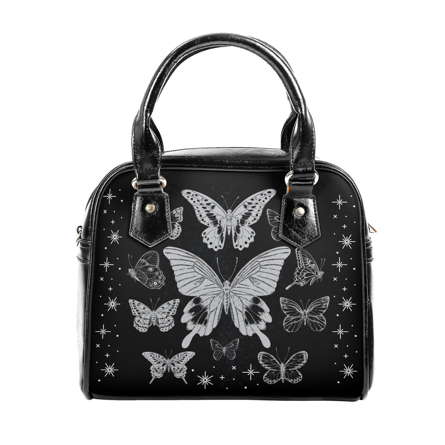 Goth Handbag - Black Butterflies - Witchy Purse - Shoulder Handbag
