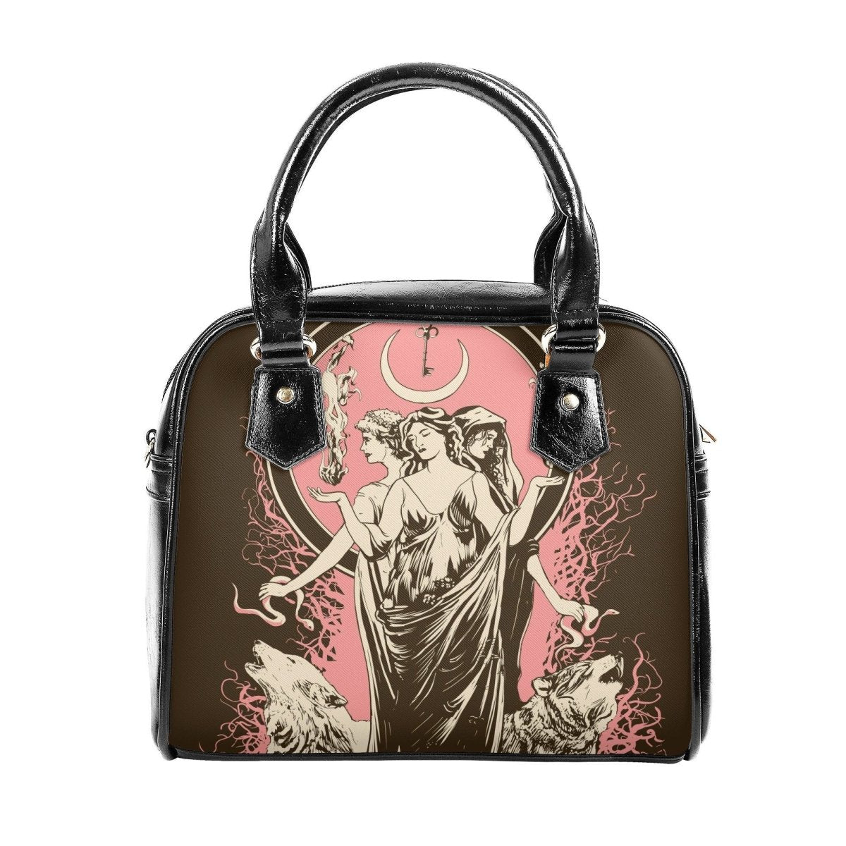 Hecate Bag - Pink and Beige Handbag - Gothic Shoulder Handbag - Halloween