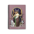Pink Goddess Journal - Hecate Notebook - Gift For Witch - Gothic Spiral Notebook - Ruled Line