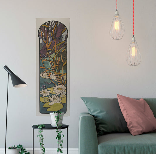 Art Nouveau Tapestry - Lotus - Bohemian Wall Hanging -Boho - Mucha by DesignBohemian