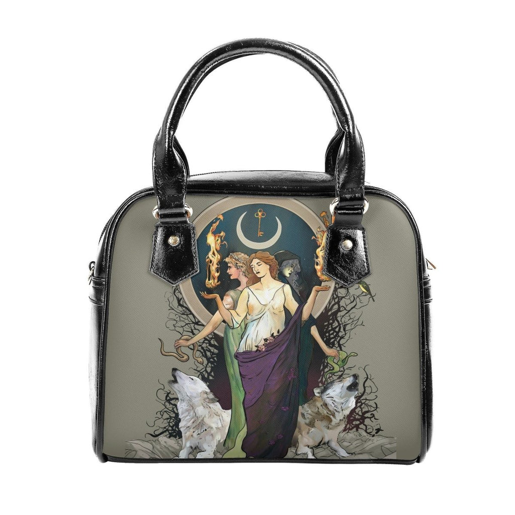 Hecate Handbag - Moon Goddess - Purple Dress - Gothic Shoulder Handbag