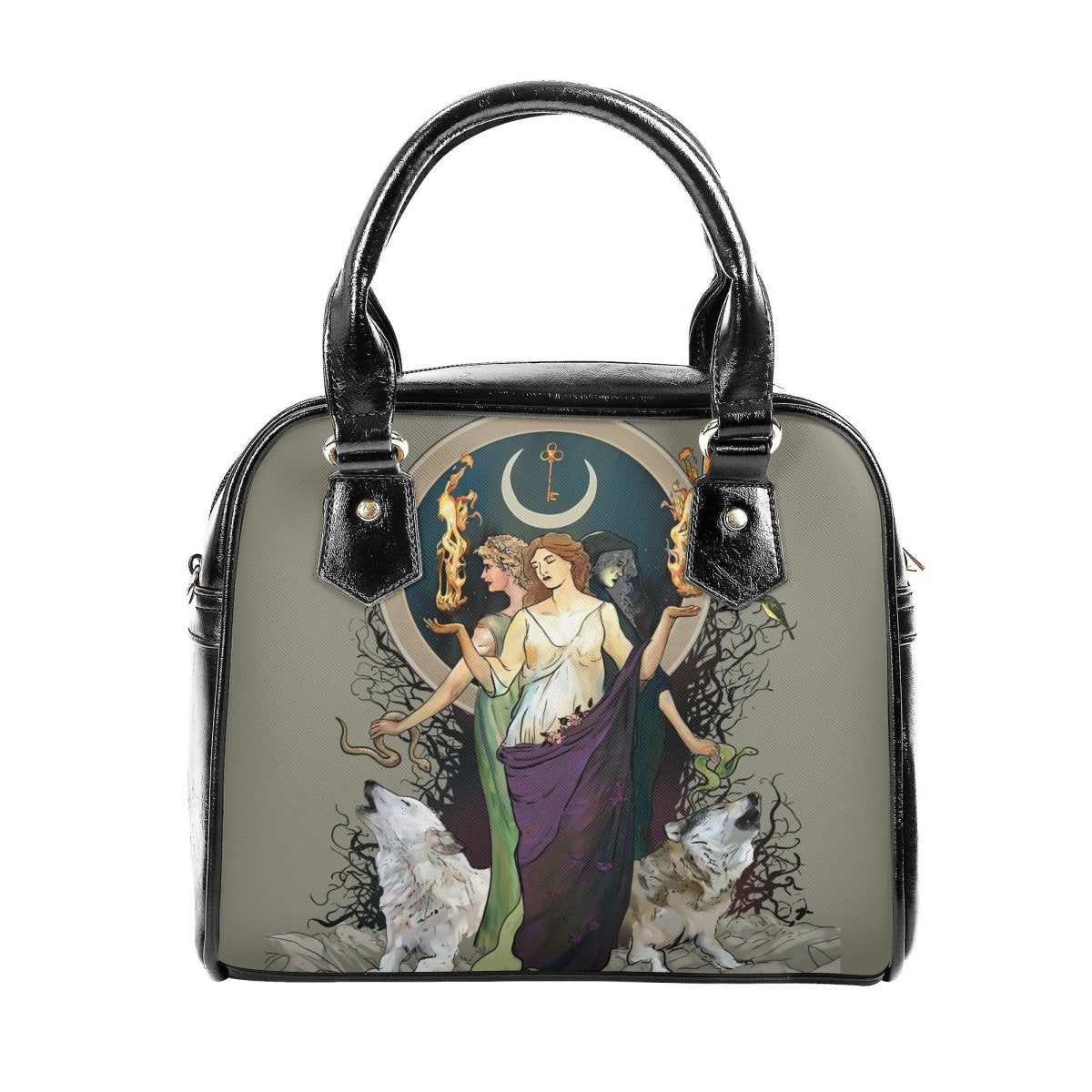 Hecate Handbag - Moon Goddess - Purple Dress - Gothic Shoulder Handbag