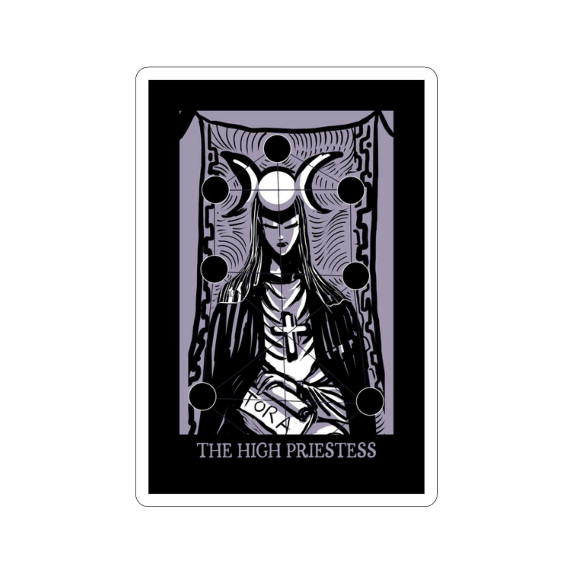 Tarot Sticker - High Priestess Card - Vinyl Tarot Sticker - Kiss-Cut Stickers