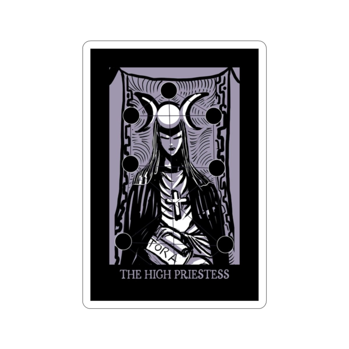 Tarot Sticker - High Priestess Card - Vinyl Tarot Sticker - Kiss-Cut Stickers