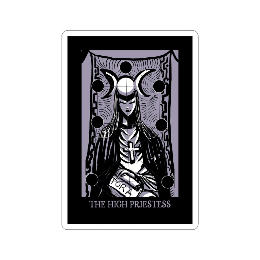 Tarot Sticker - High Priestess Card - Vinyl Tarot Sticker - Kiss-Cut Stickers