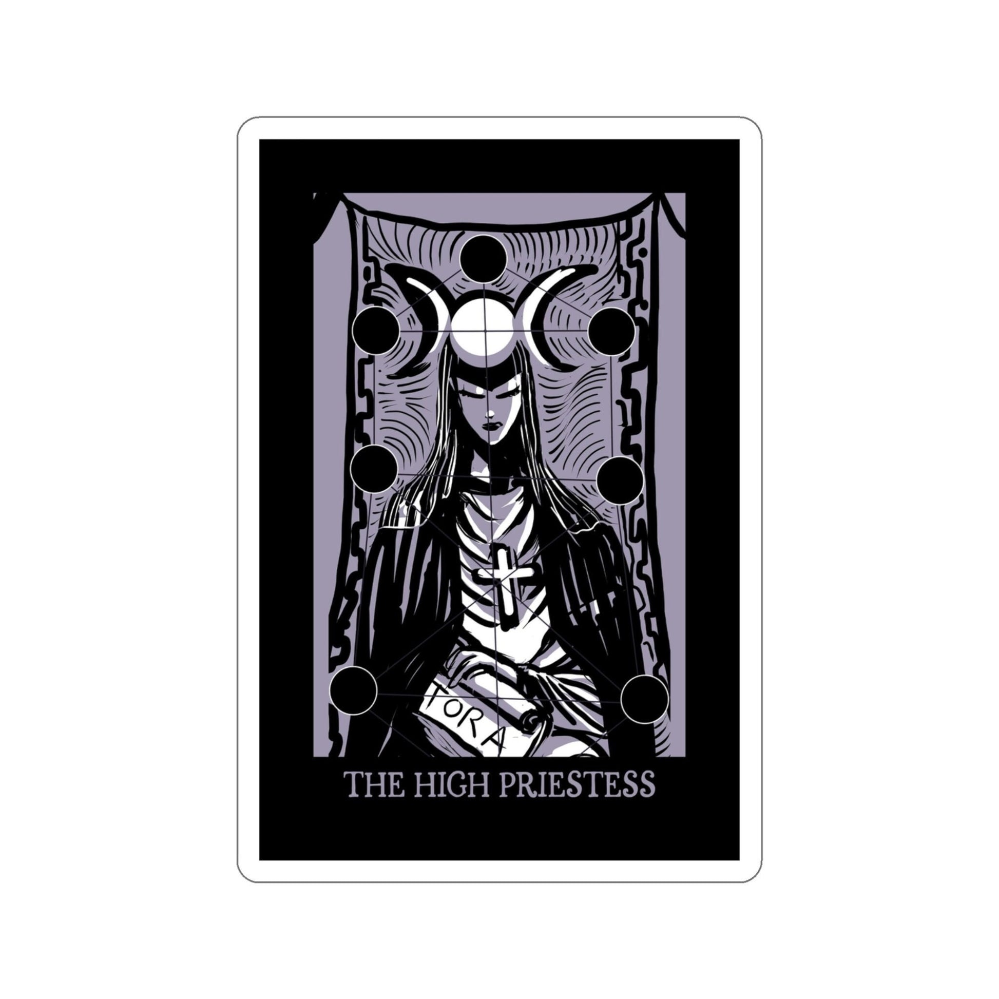 Tarot Sticker - High Priestess Card - Vinyl Tarot Sticker - Kiss-Cut Stickers