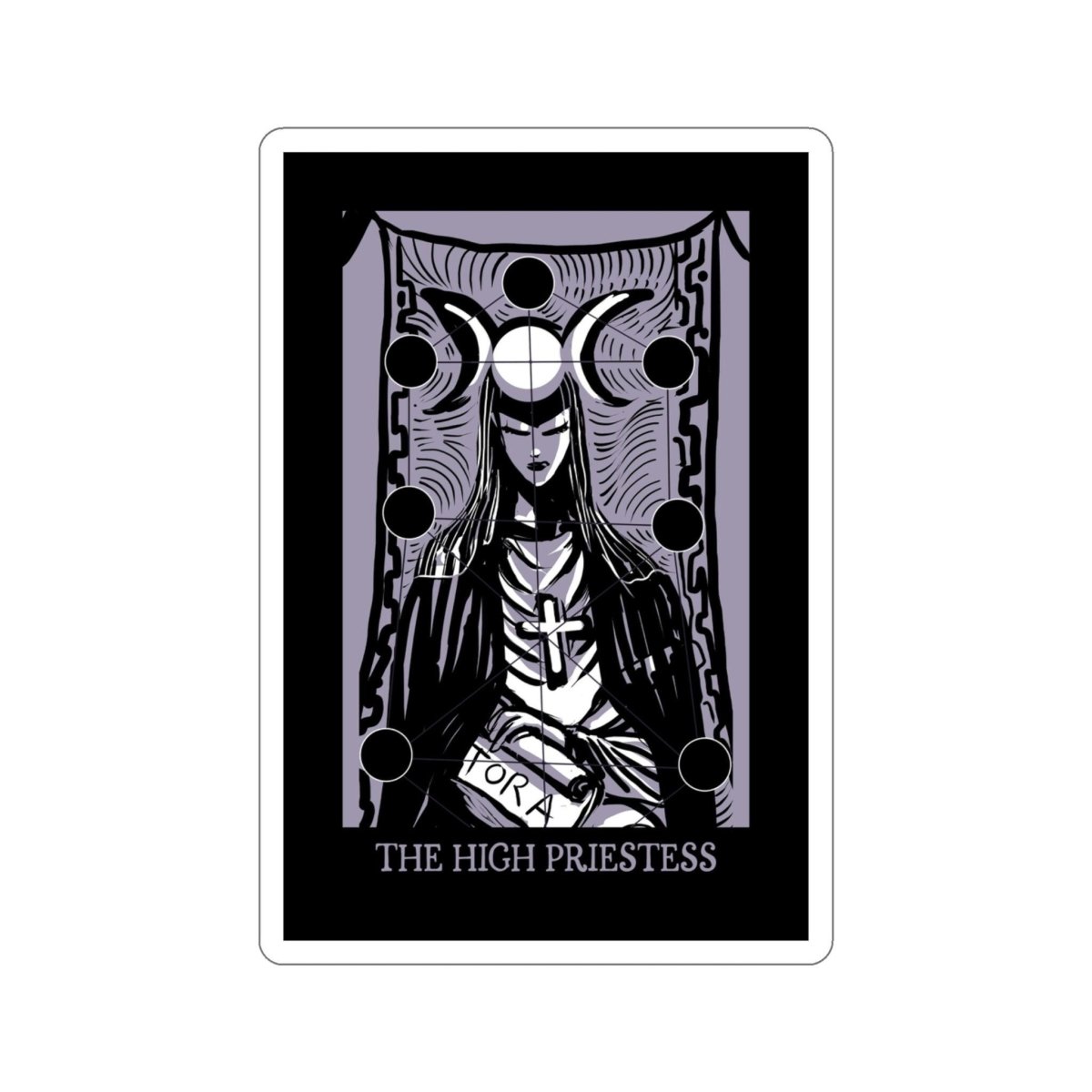 Tarot Sticker - High Priestess Card - Vinyl Tarot Sticker - Kiss-Cut Stickers