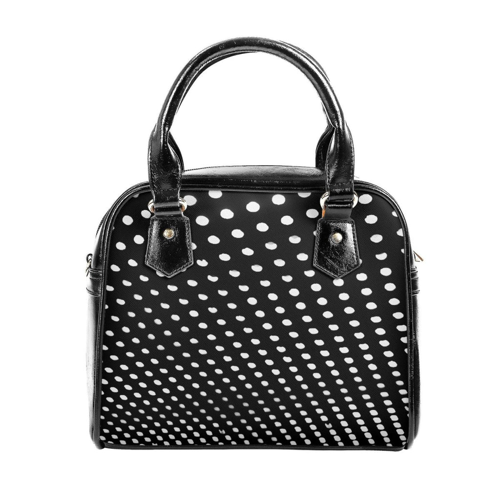 Polka Dot Purse - Abstract Handbag - Black Purse - Faux Leather - Geometric Print