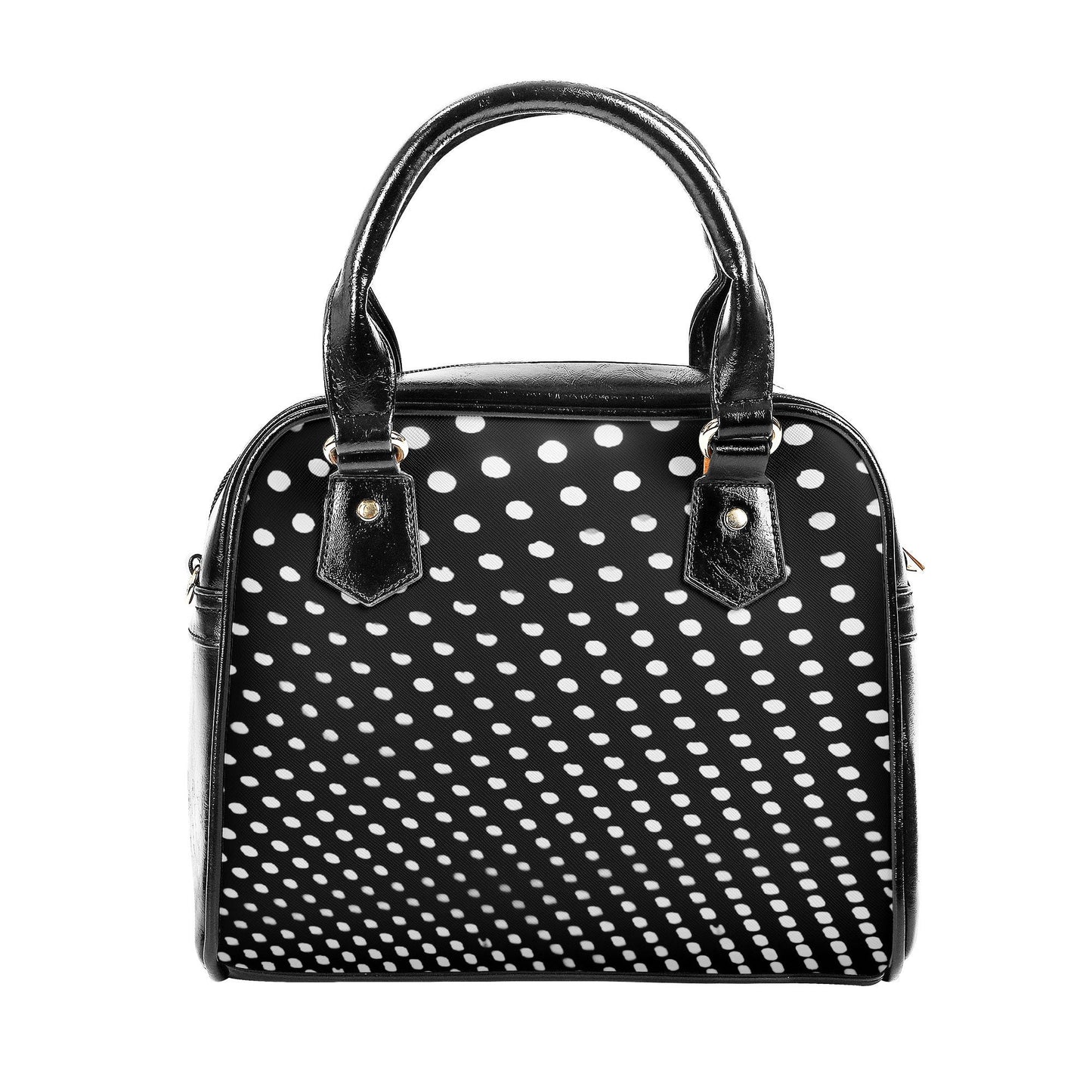 Polka Dot Purse - Abstract Handbag - Black Purse - Faux Leather - Geometric Print