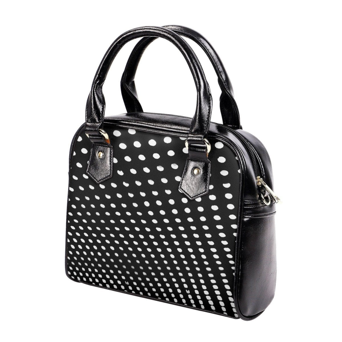 Polka Dot Purse - Abstract Handbag - Black Purse - Faux Leather - Geometric Print