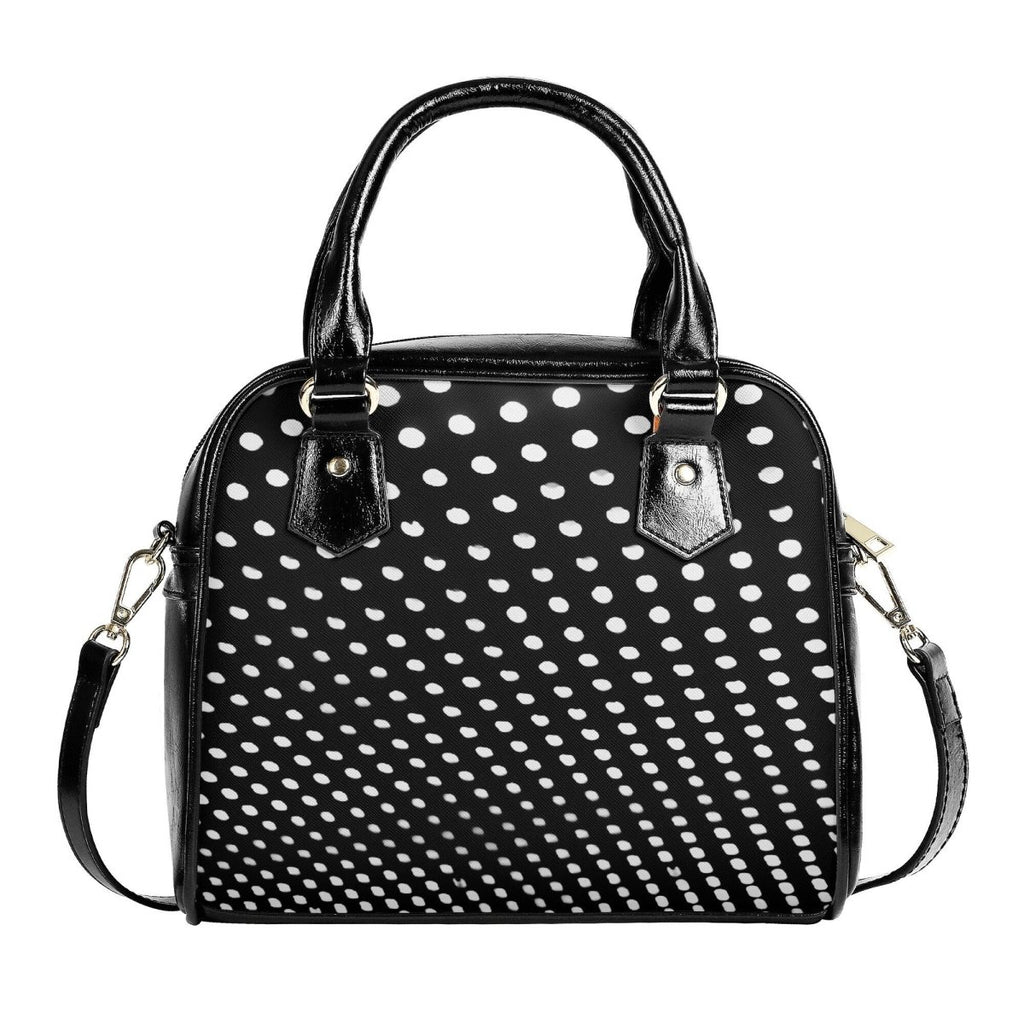 Polka Dot Purse - Abstract Handbag - Black Purse - Faux Leather - Geometric Print