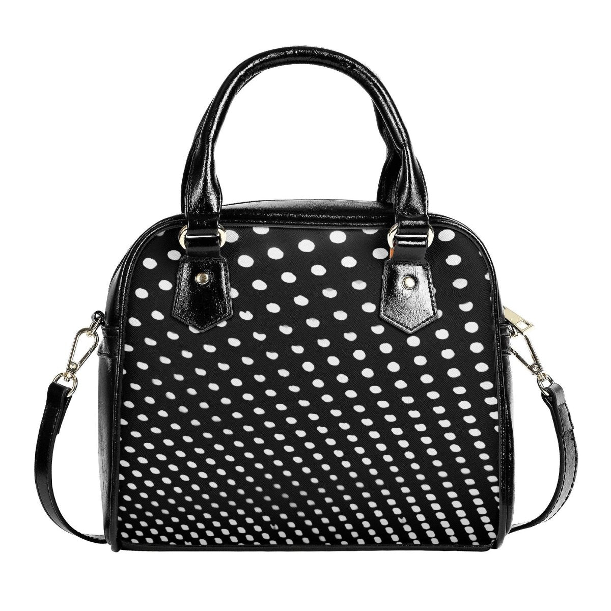 Polka Dot Purse - Abstract Handbag - Black Purse - Faux Leather - Geometric Print