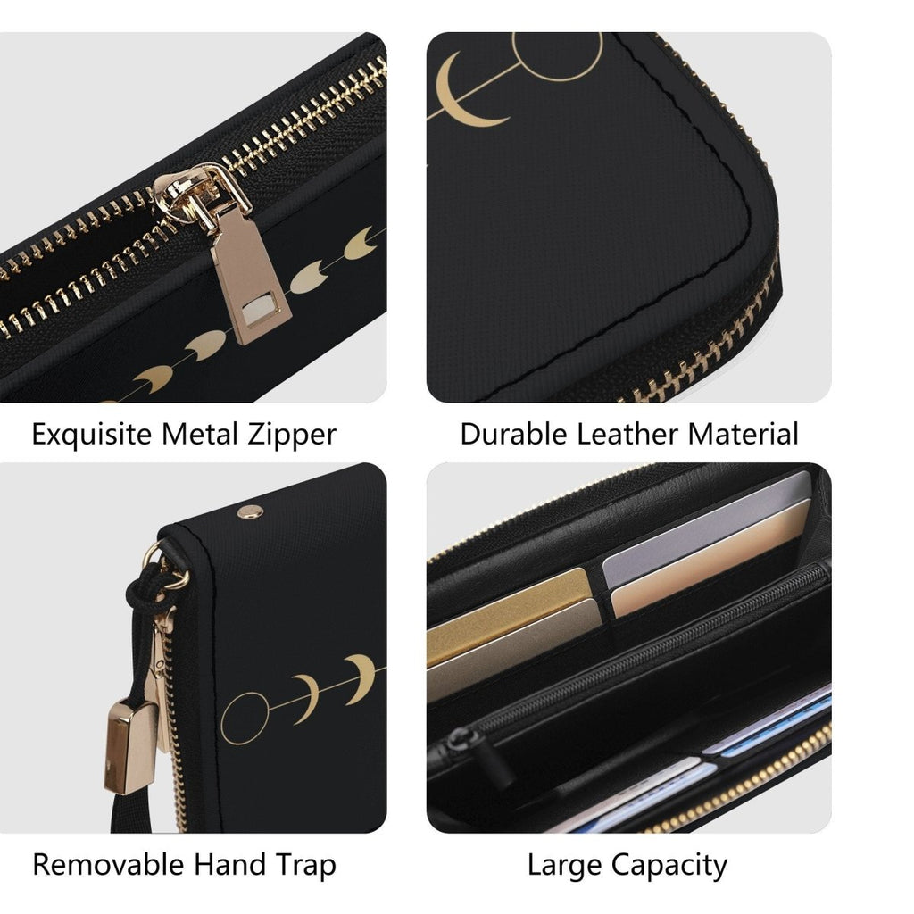Gold Moon Phase Wallet - Boho Clutch Wallet -