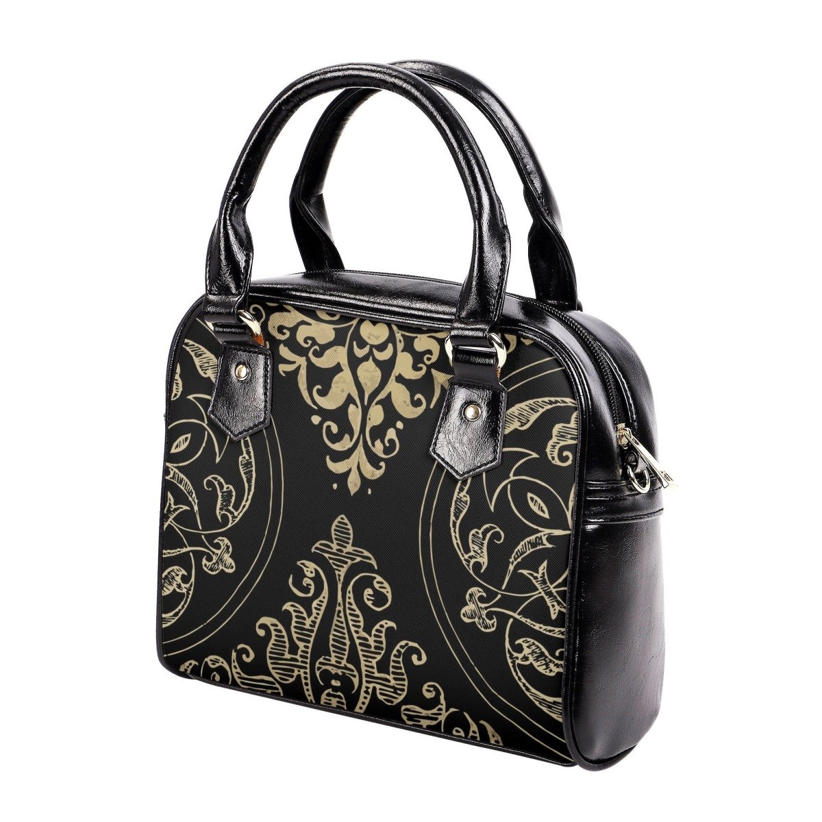 Art Nouveau Handbag - Black and Gold Vintage Style Purse - Shoulder Handbag