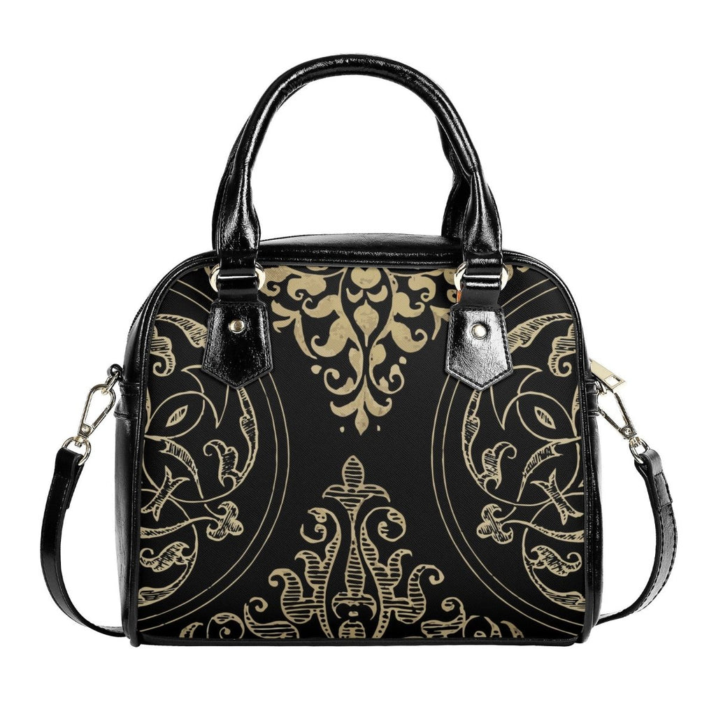 Art Nouveau Handbag - Black and Gold Vintage Style Purse - Shoulder Handbag