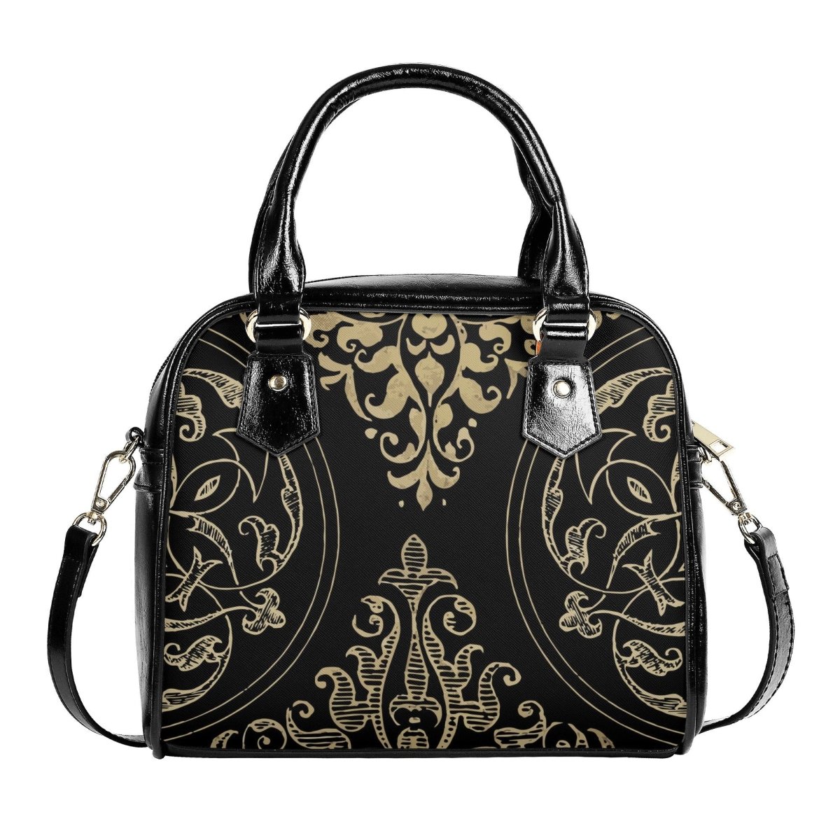 Art Nouveau Handbag - Black and Gold Vintage Style Purse - Shoulder Handbag
