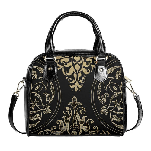 Art Nouveau Handbag - Black and Gold Vintage Style Purse - Shoulder Handbag