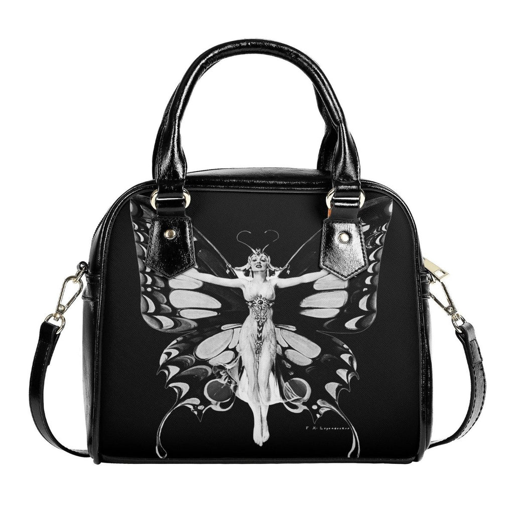 Life Flapper Handbag - Vintage Art Handbag - Black and White Retro Shoulder Handbag