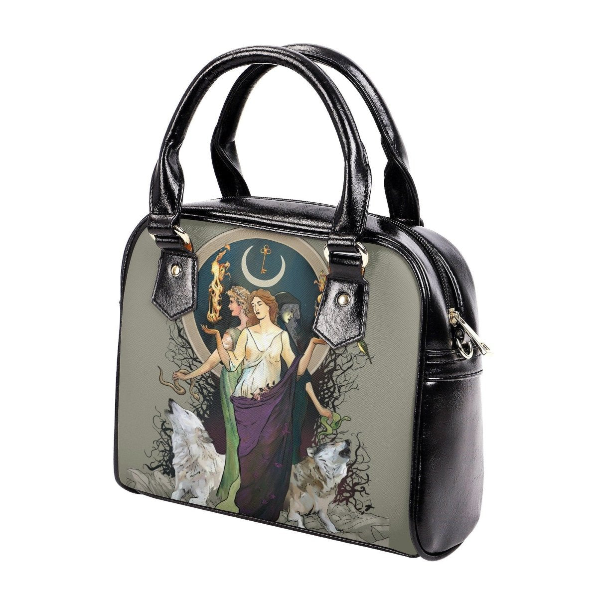Hecate Handbag - Moon Goddess - Purple Dress - Gothic Shoulder Handbag