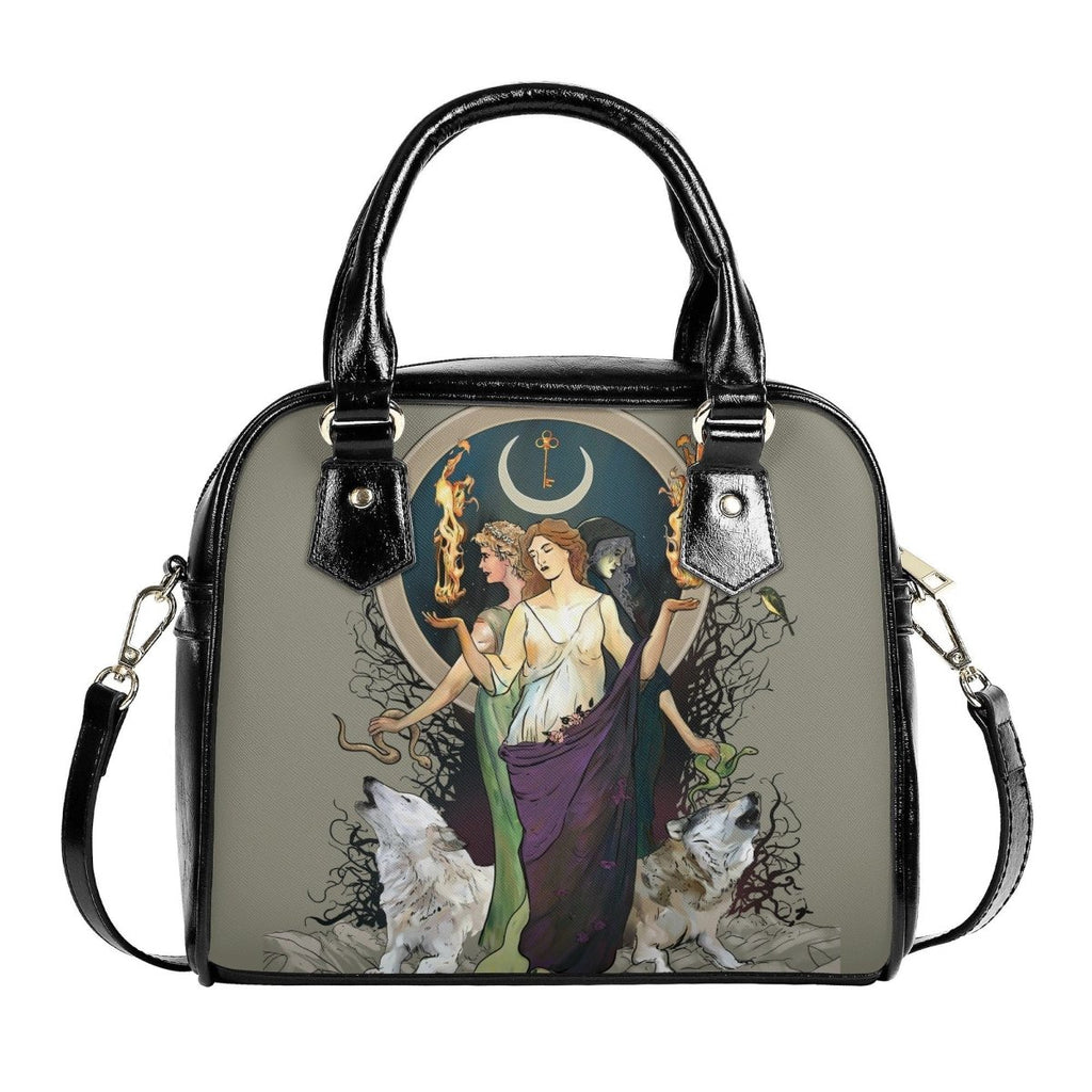 Hecate Handbag - Moon Goddess - Purple Dress - Gothic Shoulder Handbag