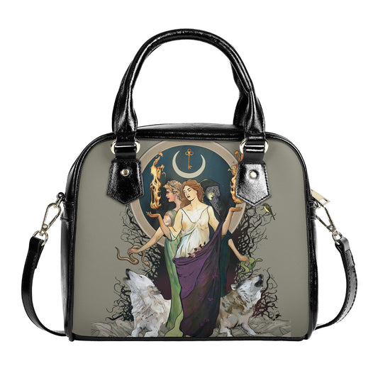 Hecate Handbag - Moon Goddess - Purple Dress - Gothic Shoulder Handbag