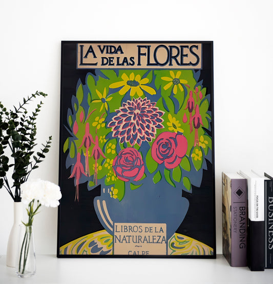 Floral Art Nouveau Cover - Vintage Book Cover Print - Art Nouveau Poster - Flores - Floral Print Bohemian Print by DesignBohemian