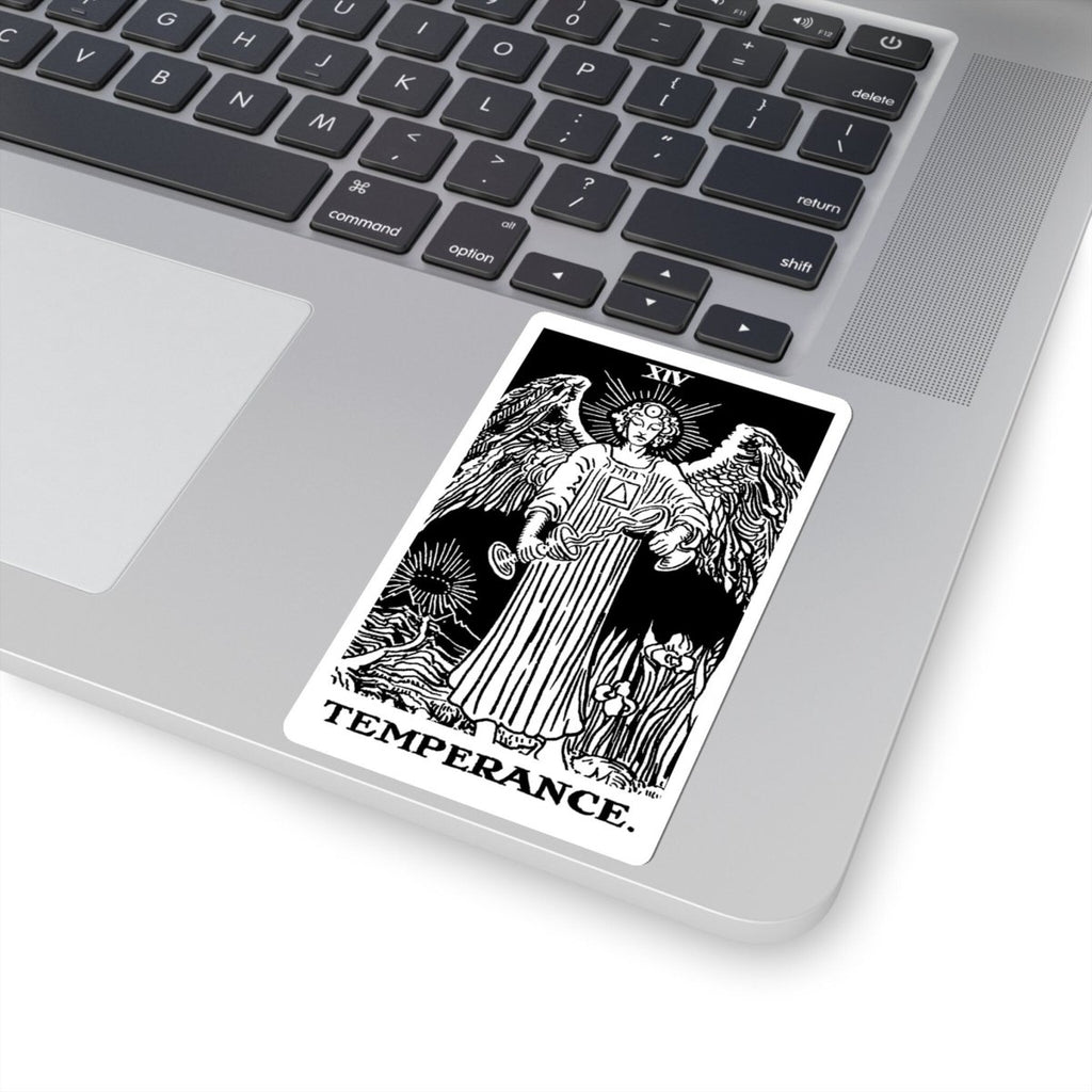 Temperance Tarot Card Sticker - Kiss-Cut Stickers - Vinyl Sticker - Black and White