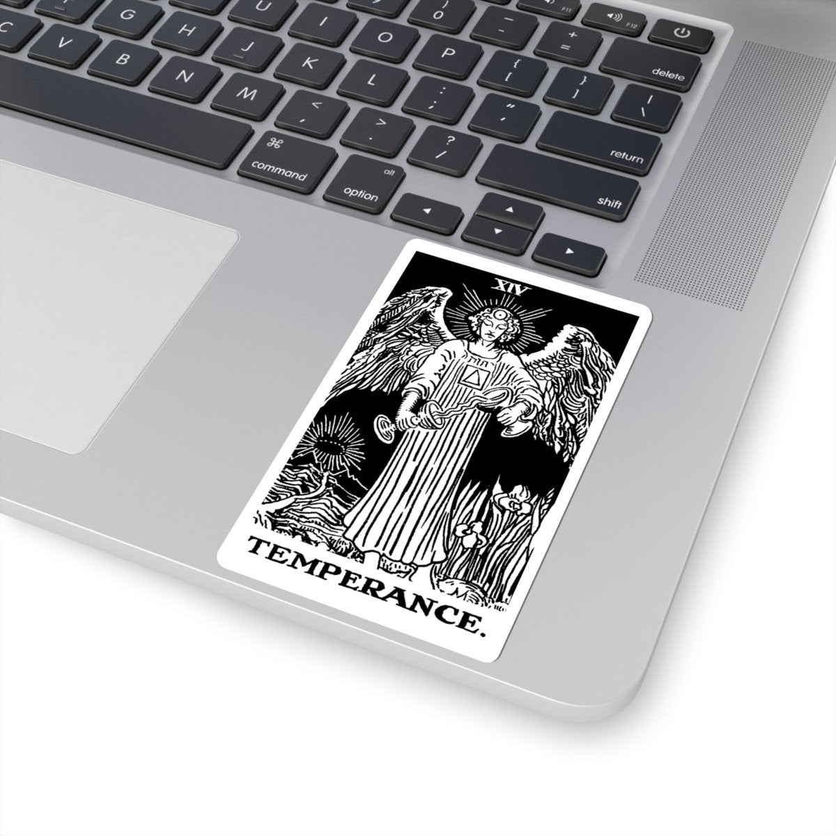 Temperance Tarot Card Sticker - Kiss-Cut Stickers - Vinyl Sticker - Black and White