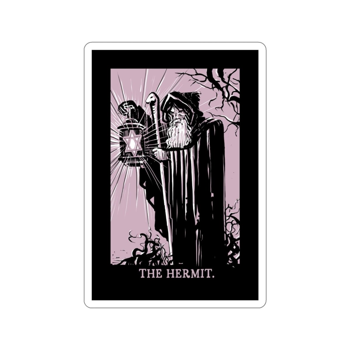 The Hermit Sticker - Vinyl Tarot Sticker - Pastel Goth Sticker - Kiss-Cut Stickers