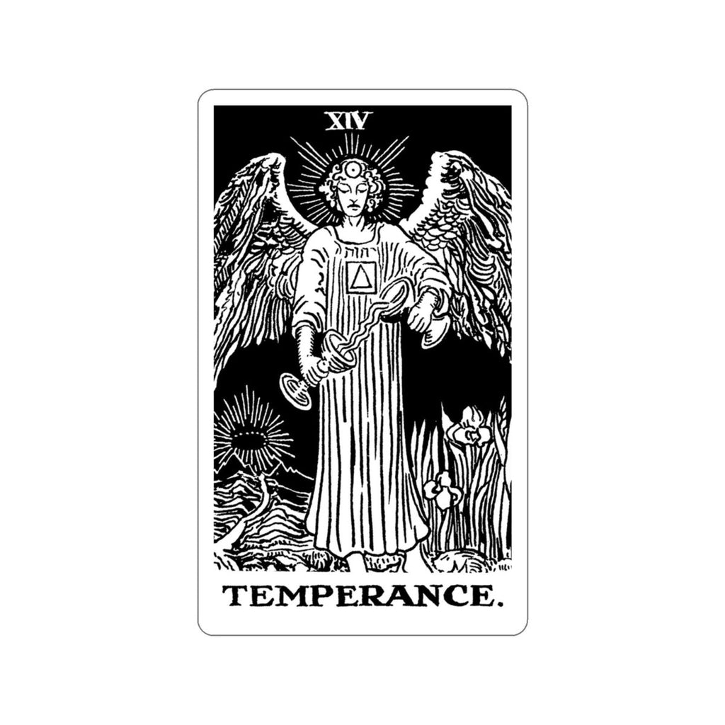 Temperance Tarot Card Sticker - Kiss-Cut Stickers - Vinyl Sticker - Black and White
