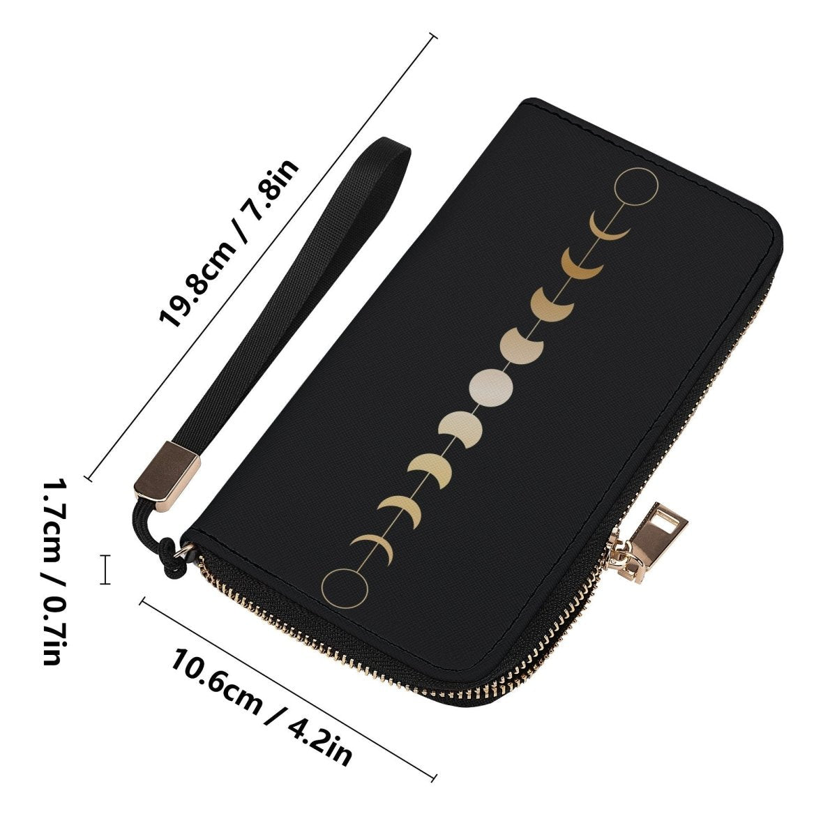 Gold Moon Phase Wallet - Boho Clutch Wallet -