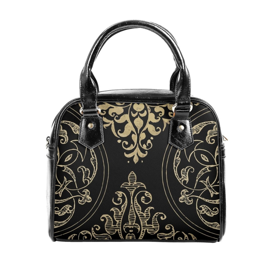 Art Nouveau Handbag - Black and Gold Vintage Style Purse - Shoulder Handbag