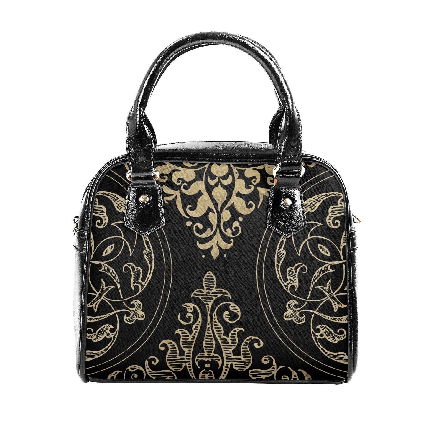 Art Nouveau Handbag - Black and Gold Vintage Style Purse - Shoulder Handbag