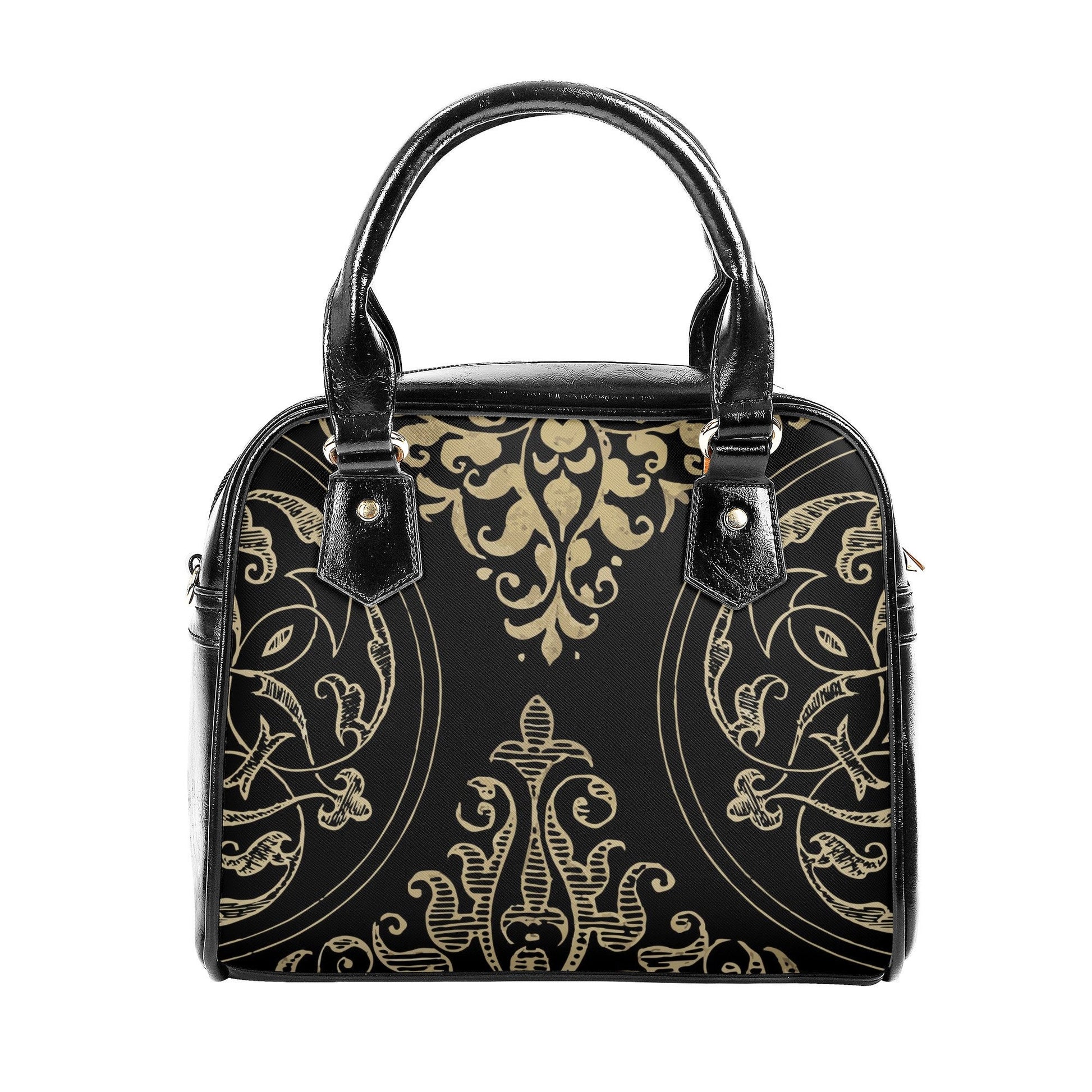 Art Nouveau Handbag - Black and Gold Vintage Style Purse - Shoulder Handbag