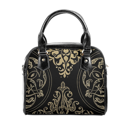 Art Nouveau Handbag - Black and Gold Vintage Style Purse - Shoulder Handbag