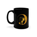 Woman Kissing Moon Mug 15 oz. Art Nouveau Mug - Vintage Black Coffee Cup - Moon Face Mug