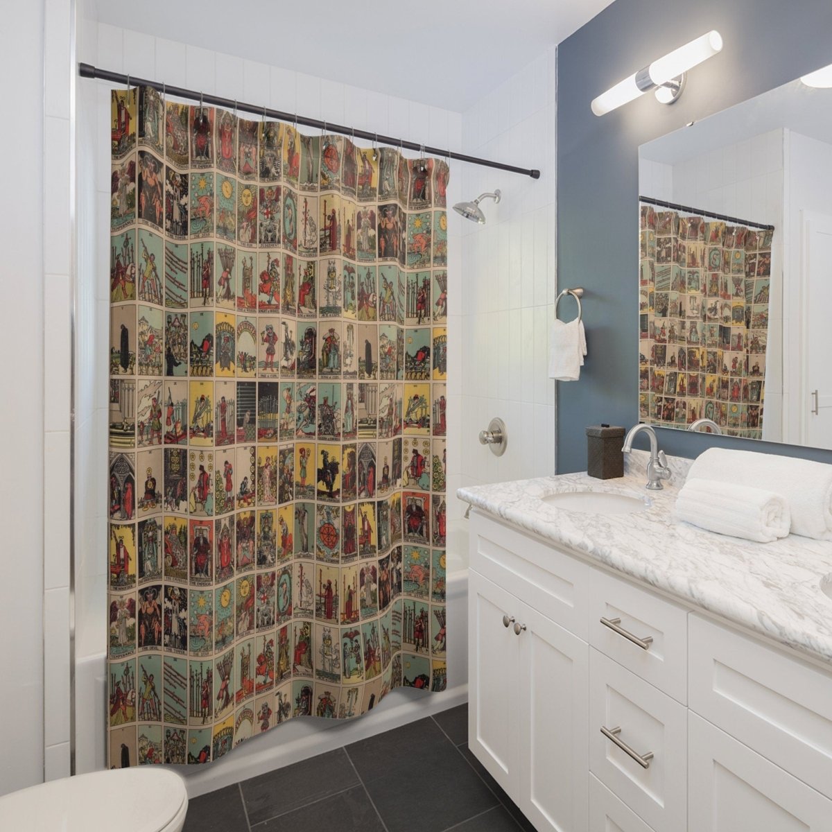 Tarot Shower Curtain - Vintage Rider Waite Design - Shower Curtains