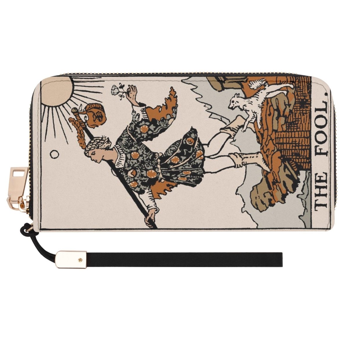 The Fool Wallet - Tarot Vegan Leather Wallet - Beige