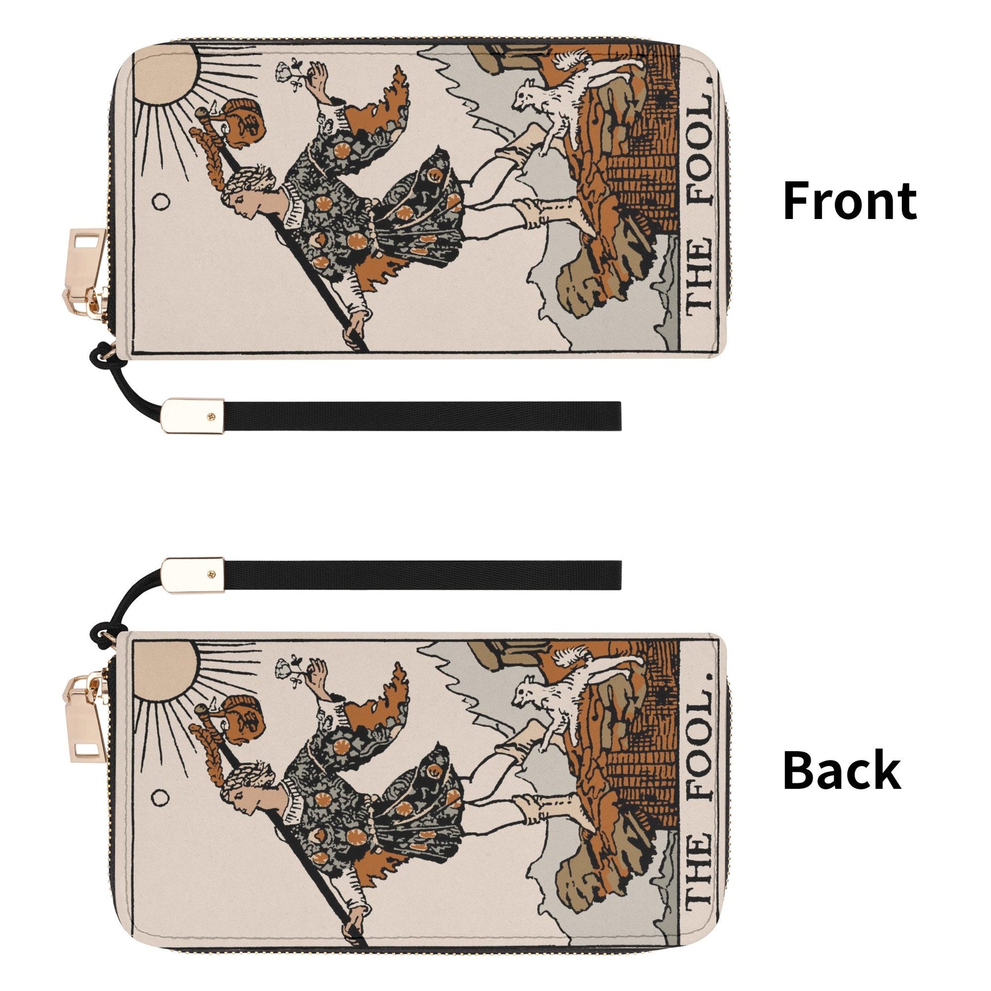 The Fool Wallet - Tarot Vegan Leather Wallet - Beige