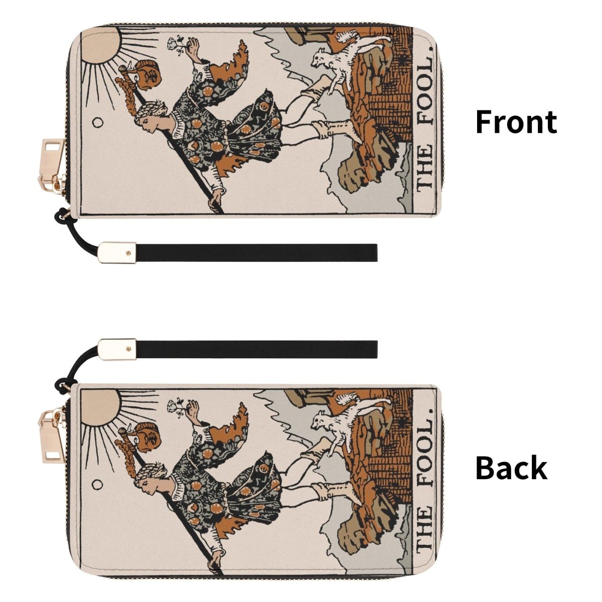 The Fool Wallet - Tarot Vegan Leather Wallet - Beige