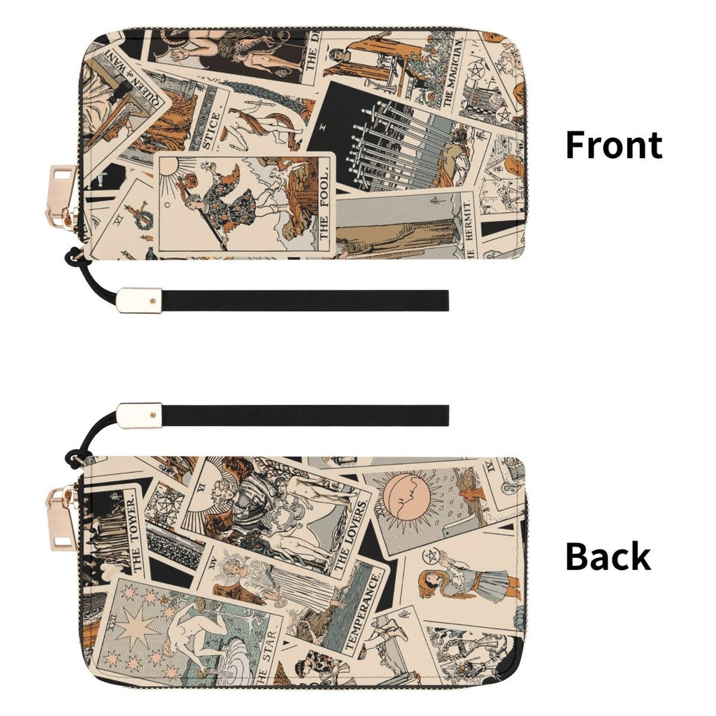 Tarot Wallet - Rider Waite Print - Beige - Wristlet