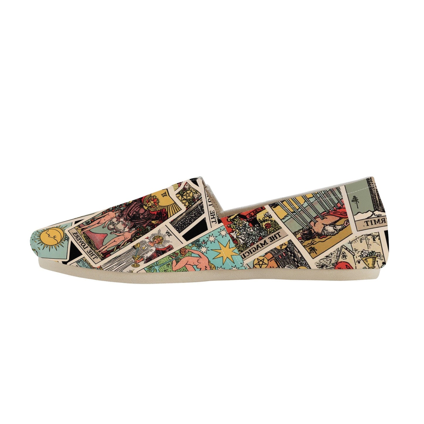 Men or Women's Tarot Shoes - Unique Tarot Slip On Shoes - Canvas Flats