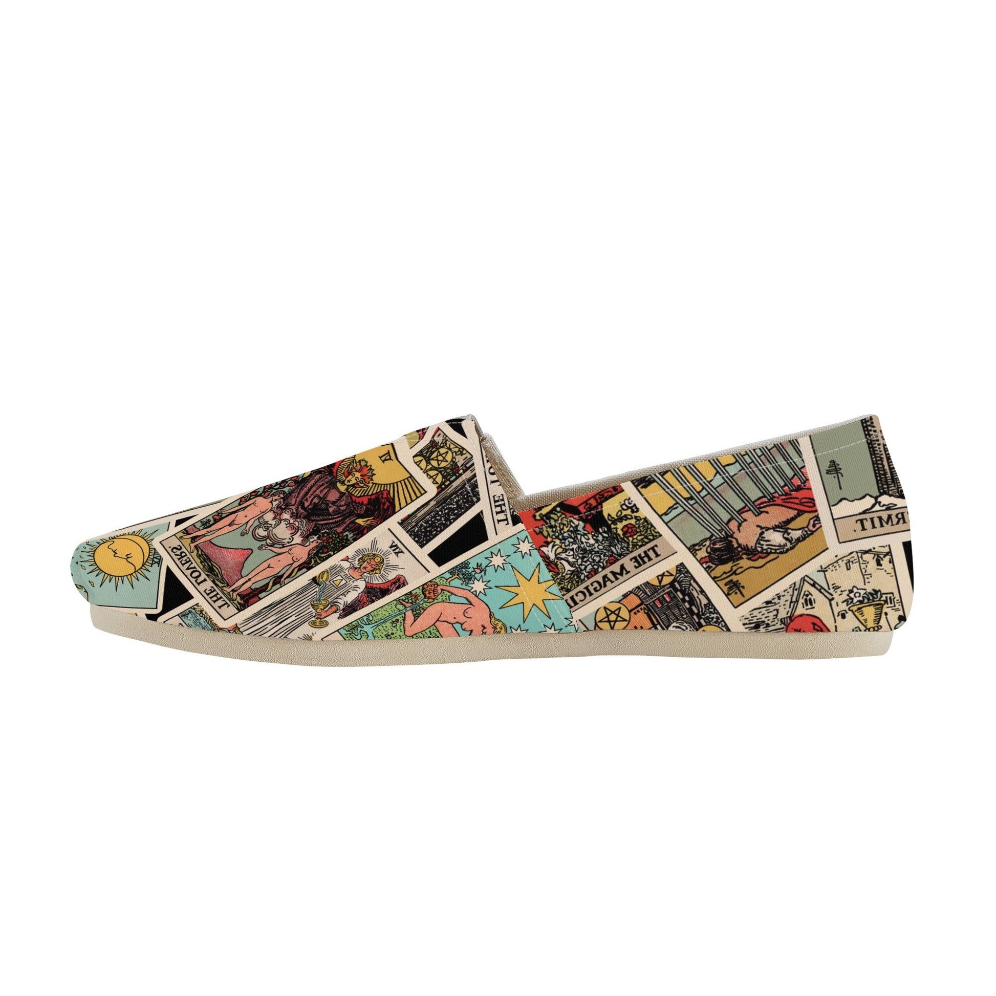 Men or Women's Tarot Shoes - Unique Tarot Slip On Shoes - Canvas Flats