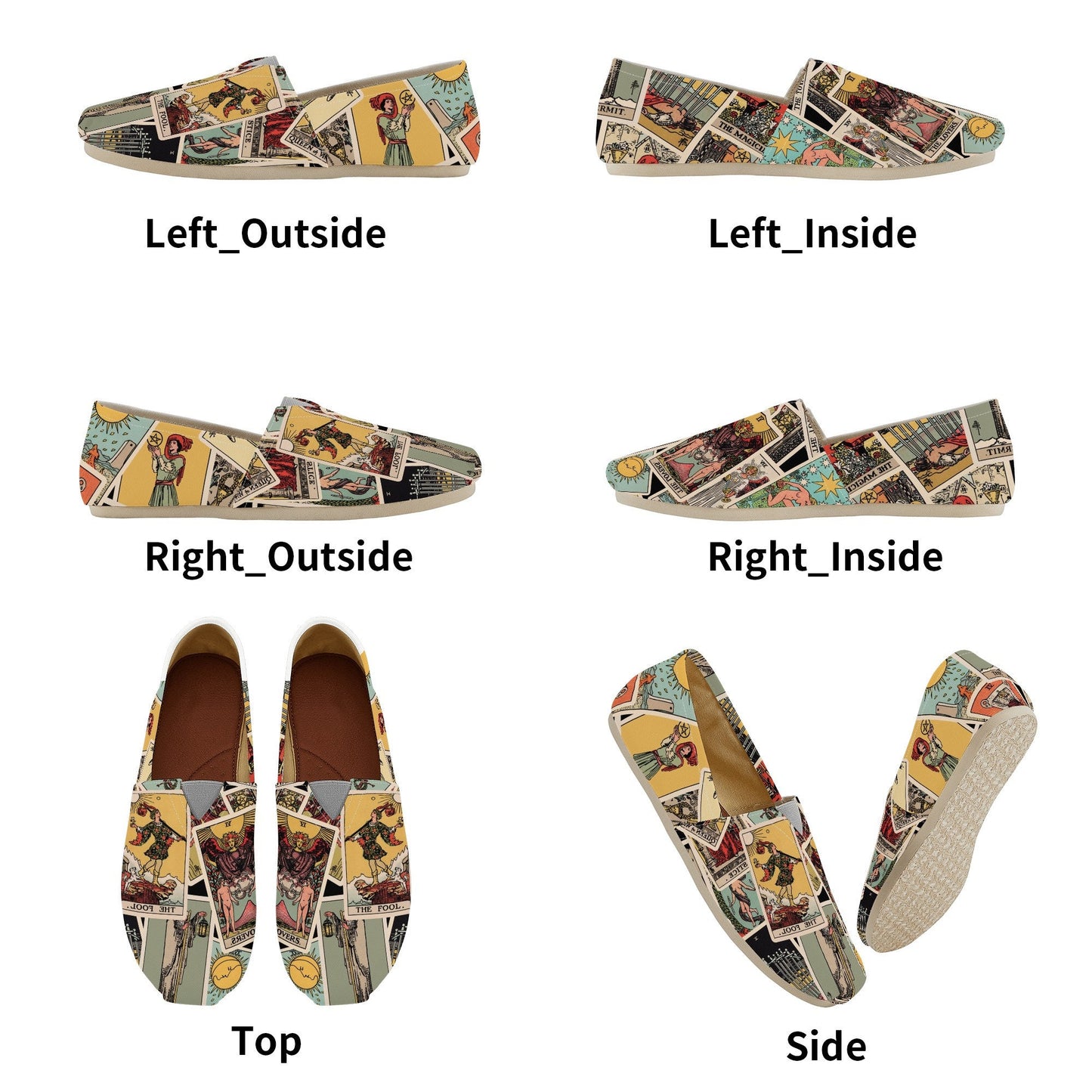 Men or Women's Tarot Shoes - Unique Tarot Slip On Shoes - Canvas Flats
